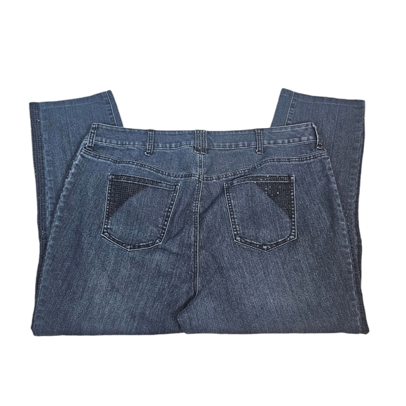 Lane Bryant Dark Wash Rhinestone Embellished Stretch‎ Denim Jeans Size 24 K70 - Picture 14 of 14